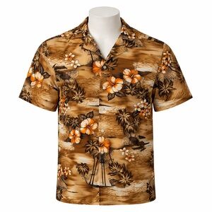 Hukilau Fashions Mens XXL Hawaiian Shirt Vintage Surfer Floral Button Down FLAW
